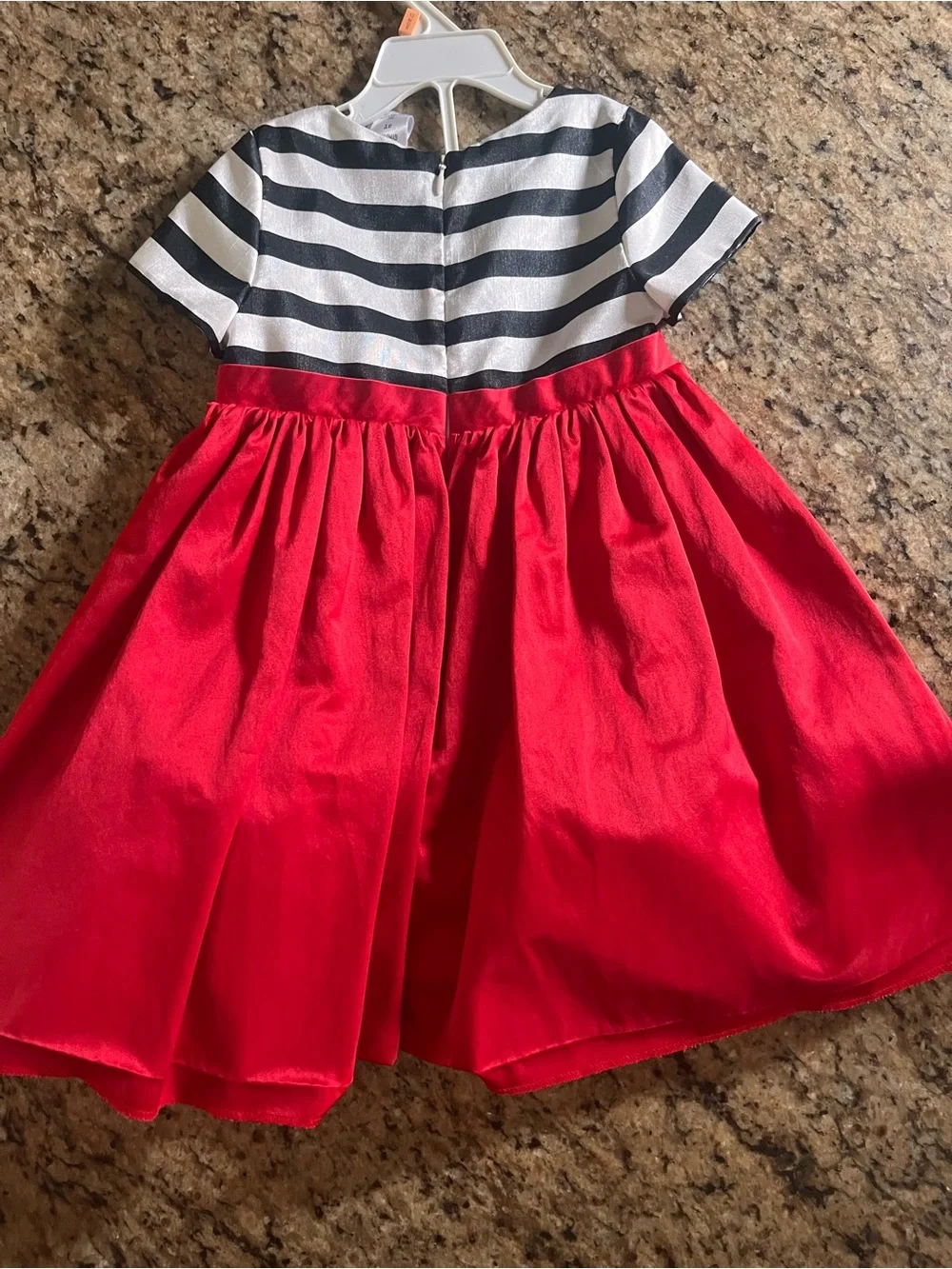 Gymboree Red Skirt Dress with Black & White Striped Bodice